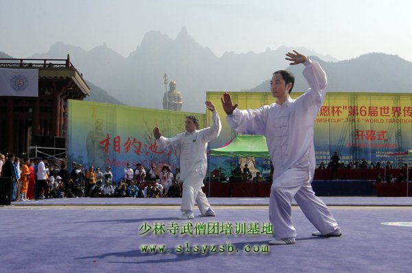 第六届世界传统武术锦标赛在九华山完美落幕图为第六届世界传统武术锦标赛参赛选手在展示传统武术